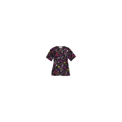 Happy Scrubs® Crazy Hearts Black Scrub Top