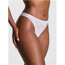Logo Cotton High-Leg Thong Panty