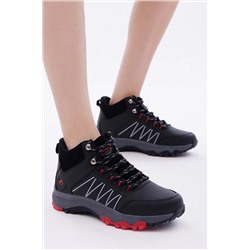 Tonny Black Unisex Siyah Kırmızı Rahat Kalıp Bağcıklı Bot TBALS005