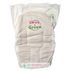 Love&Green Pure Nature - Couches Écologiques Non Blanchies - Taille 4 - 7 à 14kg - 38 couches