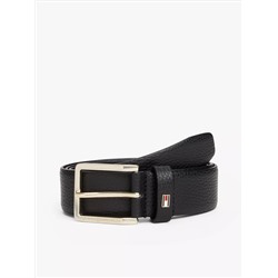 Square-Buckle Pebbled Leather Belt