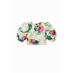 Blusa corta cremallera trasera