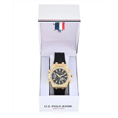 LADIES BLACK AND GOLD EMBELLISHED ANA DIGI WATCH