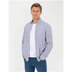 Lacivert Regular Fit Uzun Kollu Gömlek