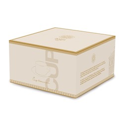 Пара чайная, 1 перс, 2 пр, 220 мл, фарфор N, белая, с золотистым орнаментом, Golden, 63262