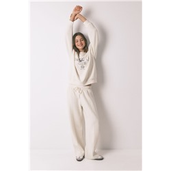 Sudadera felpa algodón blanco