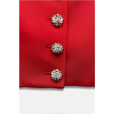 BUSTIER TOP WITH RHINESTONE BUTTONS