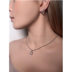 Серьги-пусеты из серебра с фианитами родированные 925 пробы С-3878рс200