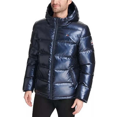 Tommy Hilfiger Men's Pearlized Performance Hooded Puffer Coat
