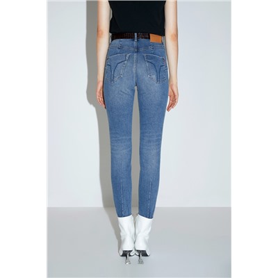 Vaquero skinny push-up de tiro alto Azul claro