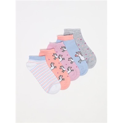PACK OF 5 PAIRS OF UNICORN PRINT SOCKS