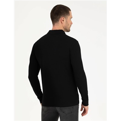 Siyah Slim Fit Basic Sweatshirt