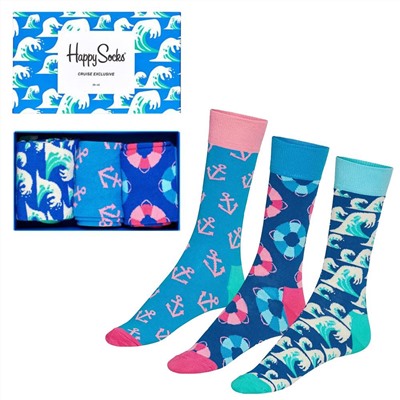 Happy Socks Cruise Gift Geschenkset Socken 3 Paar SXCRU08