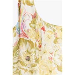 ZW COLLECTION PRINTED LINEN BLEND DRESS