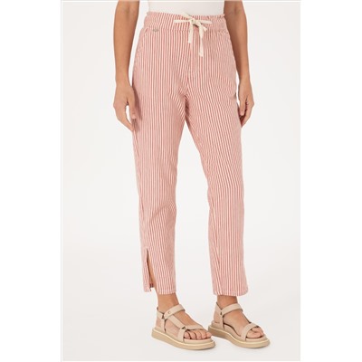 Kadın Kırmızı Çizgili Carrot Fit Jean Pantolon