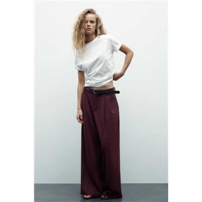 DOUBLE PLEAT TROUSERS WITH BELT