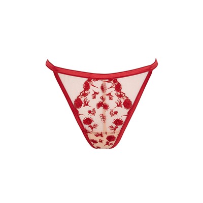 Tanga tira encaje rojo