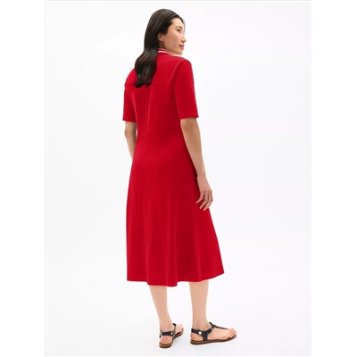 Zip Polo Midi Dress