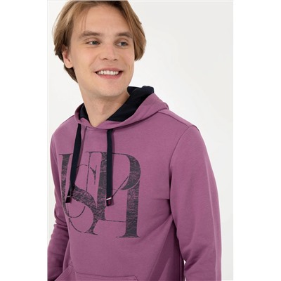 Erkek Menekşe Kapüşonlu Sweatshirt