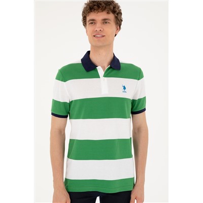 Erkek Regular Fit Polo Yaka Yeşil Tişört