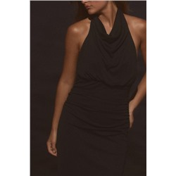 LONG HALTER DRESS WITH OPEN BACK