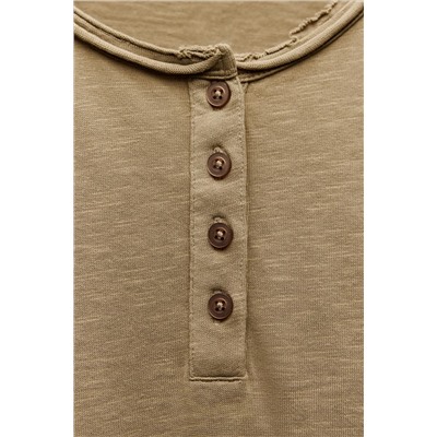 WASHED SLUB COTTON T-SHIRT