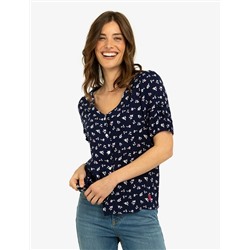 FLORAL PRINT VOLUME SLEEVE TOP