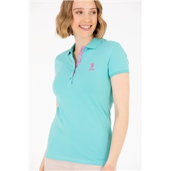 Kadın Mint Basic Polo Yaka Tişört