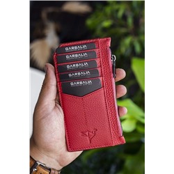 Garbalia, Blush Hakiki Deri Fermuarlı Gül Kurusu Unisex Kartlık Cüzdan