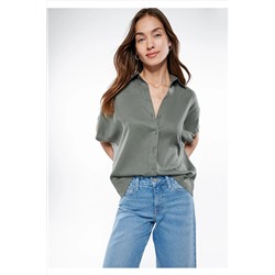 Mavi Gri Gömlek Loose Fit / Bol Rahat Kesim 1210432-70123