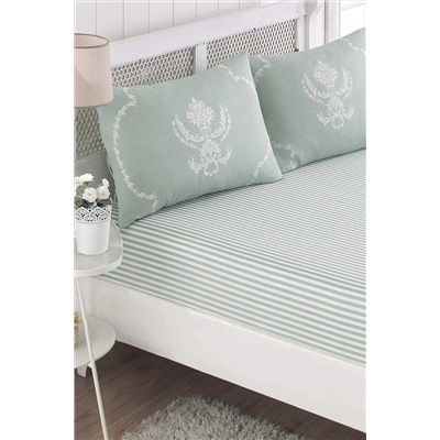 Ev & Ev Home Pes Lastikli Çarşaf Seti Çift Kişilik Pure Mint Ep-028253