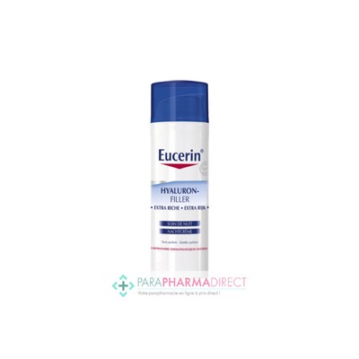 Eucerin Anti-Age Hyaluron-Filler Extra Riche Soin de Nuit Peaux Sèches à Très Sèches 50ml