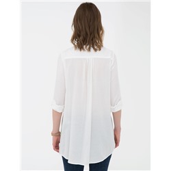 Beyaz Comfort Fit Uzun Kollu Gömlek