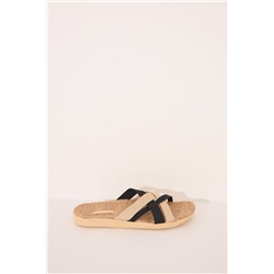Sandalias rafia tiras cruzadas