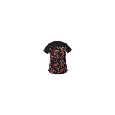 UA Fiesta Flowers Black Scrub Top
