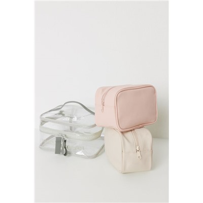 Pack 3 neceseres rosa y beige