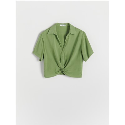 Bluse mit dekorativem Knotendetail