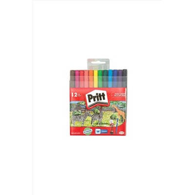 Pritt Keçeli Boya Kalemi 12 Renk 1687976 1 Adet 9274676