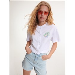 Bluse im T-Shirt-Stil