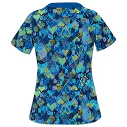 UA Bohemian Heart Navy Print Scrub Top