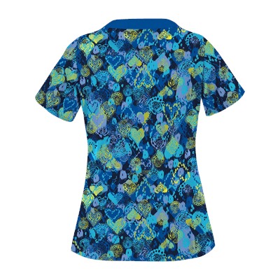 UA Bohemian Heart Navy Print Scrub Top