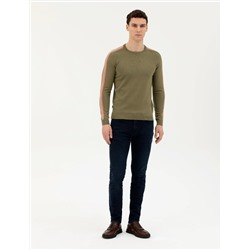 Haki Slim Fit Kazak