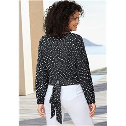 Women's dot print long sleeve blouse