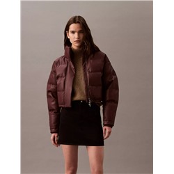 Classic Faux Leather Puffer Jacket