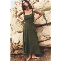 MIDI DRESS WITH CUTWORK EMBROIDERY
