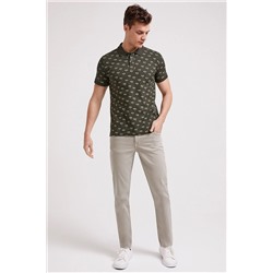 Lee Cooper Erkek Tree Baskılı Pike Polo Yaka T-Shirt Olive 202 LCM 242045