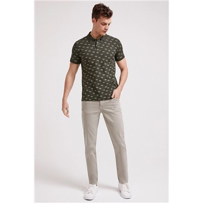 Lee Cooper Erkek Tree Baskılı Pike Polo Yaka T-Shirt Olive 202 LCM 242045