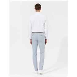 Açık Mavi Slim Fit Beli Lastikli Kanvas Pantolon