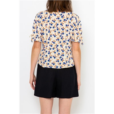 Blusa Amarillo pastel y azul