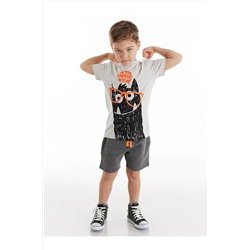 Denokids Erkek Çocuk Gri Şortlu Takım CFF-21Y1-049